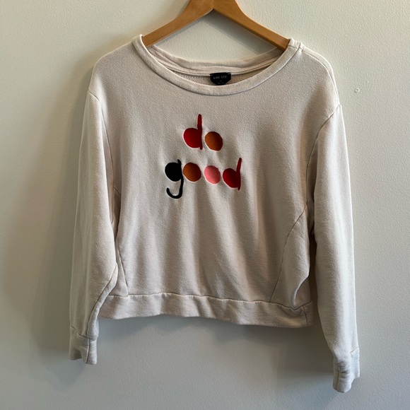 Blank  Paige  cream embroidered Do Good sweater size medium - Picture 1 of 3